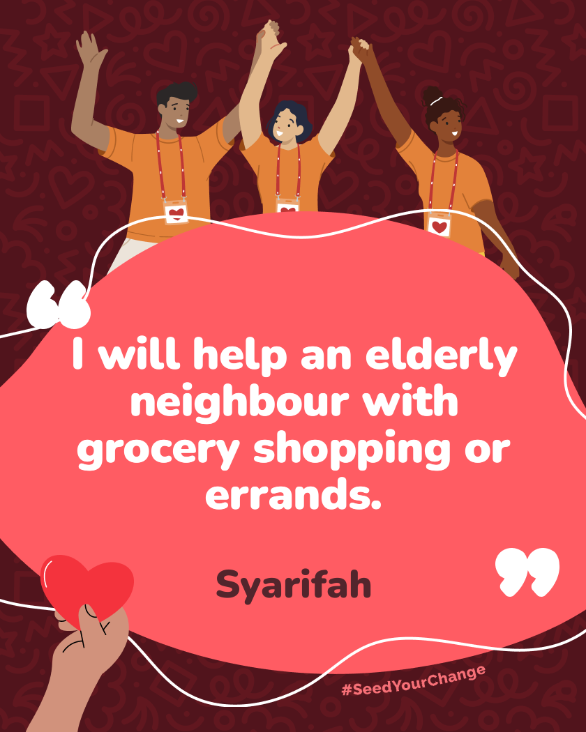 I will help an elderly neighbour with grocery shopping or errands.